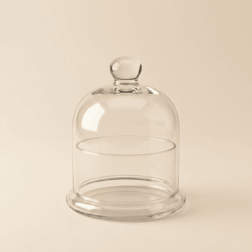 recipiente campanilla de cristal